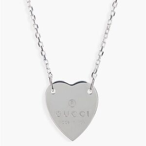 Gucci Trademark Heart Sterling Silver Necklace